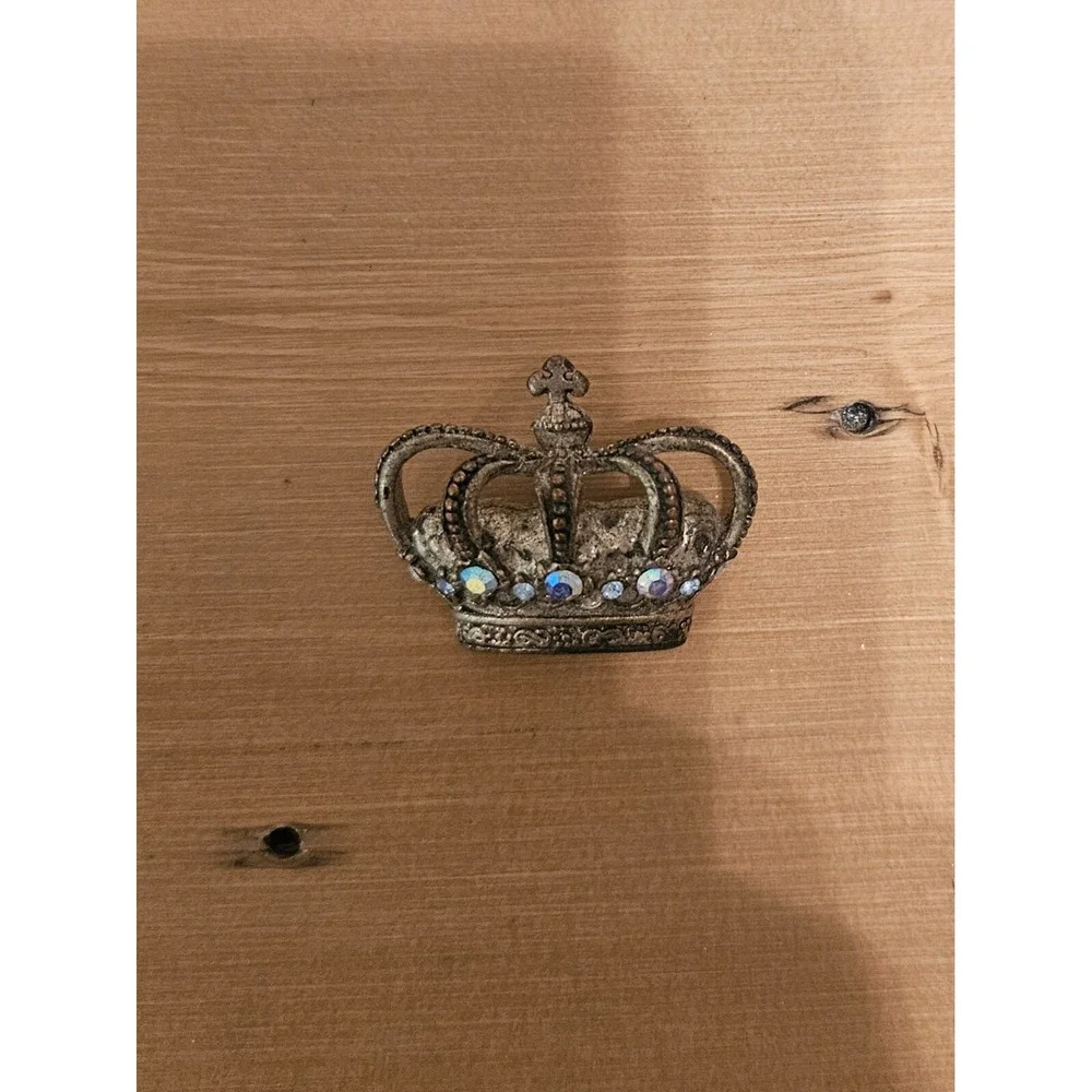 Vintage Made in Korea Crown Brooch Made With AB Crystals Royal Queen‎ Pin